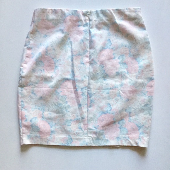 MUSTARD SEED PASTEL FLORAL STUDDED MINI SKIRT SZ M - Picture 3 of 8